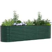 vidaXL Hochbeet Grün 320 x 80 x 81 cm Stahl
