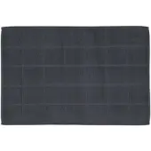 Ross Uni-Zwirn Frottier Badematte Karofond 60x100 cm | anthrazit - schwarz