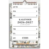 De Hobbit Spiral-Kalender Schuljahr 2026-2027 A5 Weiße Pfingstrosen