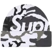 Supreme Camo Big Logo Beanie Snow Camo