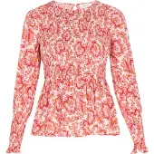 Usha Bluse Frauen rot mehrfarbig
