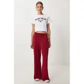 Happiness İstanbul Weite Bein Sweatpants mit Kordelzugbund