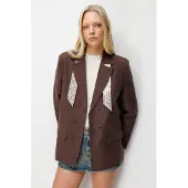 MixRay Leinenblazerjacke mit Schal-Detail