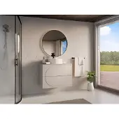 Vente-unique Hängender Badezimmerschrank für Waschbecken mit Ablage – Beige – 80 cm – VUTOMA