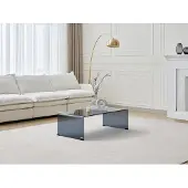Vente-unique Couchtisch - gebogenes getöntes Sicherheitsglas - Schwarz - ALONZO
