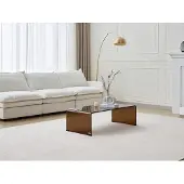 Vente-unique Couchtisch - gebogenes Sicherheitsglas - Braun - ALONZO