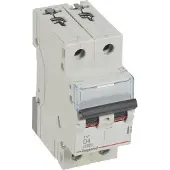 Legrand 403733 TX3 Leitungsschutzschalter D-Charakteristik, 4A, 2-polig, 6kA, 400VAC, 2TE