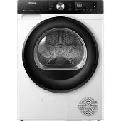 Hisense DH3S802BW2, Freistehend, Frontlader, Wärmepumpe, Weiß, Drehregler, Berührung, Rechts