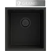 Granitan | Granitspüle - Spülbecken - 41x38,5 cm - Schwarz - mit Siphon - MINI