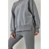 Bianco Strick-Knit Capri Aktiv-Set mit Rundhalsausschnitt