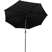 Monster LED-Kipp-Sonnenschirm 2,7m - Schwarz