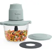 Moulinex Choppeo DJ603110, 1 l, Grau, Transparent, Glas, Edelstahl, Tasten, 500 W
