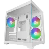 Mars Gaming MCVIEW3W, Mini Tower, Weiß, micro ATX, Mini-ITX, Gehärtetes Glas, 15,5 cm, 33 cm