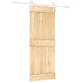 Syfax Schiebetür Natürlich und Weiß 80 x 210 cm Massivkiefer
