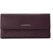 Lazarotti Leder Geldbörse Bologna Leather Wallet With 12 Card Slots Burgundy dunkelbraun
