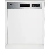 Beko BDSN28460X, Halb integriert, Standardgröße (60 cm), LCD, 1,5 m, Edelstahl, 14 Maßgedecke