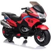 Wisam Kindermotorrad XMX609 Rot, batteriebetrieben, mit Stützrädern, 12V, 2x 45W Motoren