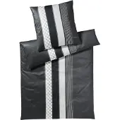 JOOP! Mako-Satin Bettwäsche Cornflower Stripes Farbe deep Stone Größe 80x80 240x220