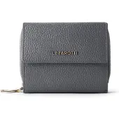 Lazarotti Leder Geldbörse Bologna Leather Wallet With 8 Card Slots Grey grau