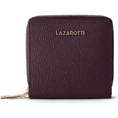 Lazarotti Leder Geldbörse Bologna Leather Zip Wallet With 6 Card Slots Burgundy dunkelbraun