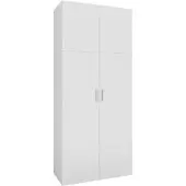 Vicco Mehrzweckschrank Ingo, weiß, für Staubsauger, mit 8 Fächern, aus Holz, 80 x 182,4 x 37 cm