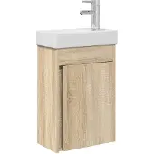 vidaXL Badezimmer Waschtischunterschrank mit Wasserhahn Sonoma-Eiche