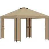 vidaXL Pavillon 3 x 3 m Beige Polyester und Stahl 190 gsm