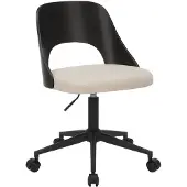 Ebuy24 Actona Lucy, Gepolsterter Sitz, Harte Rückenlehne, Beige, Schwarz, Stoff, Eiche