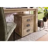 MASSIVMOEBEL24.DE Rollcontainer Mango 50x50x60 whitewash lackiert RAILWAY #3003