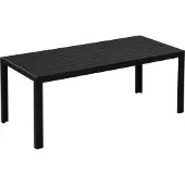 Northio Gartentisch Aluminium Tisch Garten Terrasse Holz-Kunststoff Polyholz Schwarz