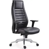 CasaDolce Casa Dolce Bürostuhl AYA, 64x66x116-125 cm, Leder, höhenverstellbar, schwarz, mit Armlehnen