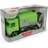 Wader MIDDLE TRUCK Müllwagen grün-schwarz im Schaukarton