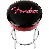 Fender Red Sparkle Logo-Barhocker schwarz/Rot Sparkle/Chrom 30"