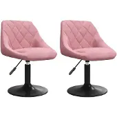 vidaXL Esszimmerstühle 2 Stk. Drehbar Rosa Samt