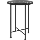 vidaXL Esstisch Schwarz Ø55 cm Hartglas und Stahl