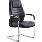 CasaDolce Casa Dolce Konferenzstuhl AYA, 58X66X107 cm, Leder, schwarz, mit Armlehnen