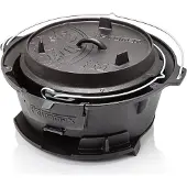 Petromax Feuergrill tg3, Grill, Holzkohle, Feuerrost, Schwarz, Rund, Eisenguss