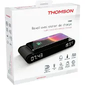 Thomson , Wecker-Radio mit digitalem Display und Induktionsladefunktion 15 W, Schwarz