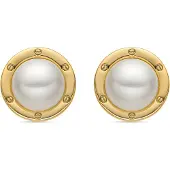 Luxenter Ohrringe mit 18k Gold-Finish weißer Perle - Ciada