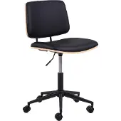 Actona Owen, Gepolsterter Sitz, Gepolsterte Rückenlehne, Schwarz, Eiche, Schwarz, Eiche, Polyurethan (PU), Eiche, Polyurethan (PU)