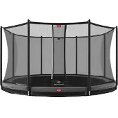 Berg Bodentrampolin Favorit InGround 330 + Sicherheitsnetz Comfort Grau