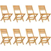 vidaXL Gartenstühle 8 Stk. Klappbar 47x62x90 cm Massivholz Teak