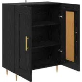 vidaXL Sideboard Schwarz Eichen-Optik 69,5 x 34 x 90 cm
