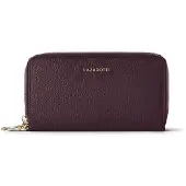 Lazarotti Geldbörse Bologna Leather Double Zip Around Wallet Burgundy dunkelbraun