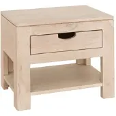 MASSIVMOEBEL24.DE Nachttisch Akazie 50x35x45 white stone getüncht NATURE WHITE #91