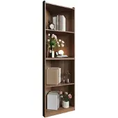 MODFU Eckregal MDF Walnussbraun 55x32x180 cm mit Kippschutz, hohes Standregal für Raumecken