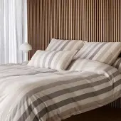 Elegante Soft-Flanell Bettwäsche Swift natur Kissenbezug einzeln 80x80 cm - beige;grau