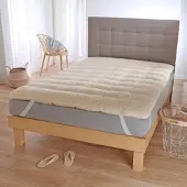 TRAUMSCHLAF Premium Lammflor Topper Unterbett 150x200 cm - beige