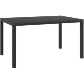 Furnicato Gartentisch Schwarz 150x90x74 Cm Aluminium Und Wpc