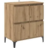 vidaXL Sideboard Artisan-Eiche 60 x 35 x 70 cm Verbundholz und Eisen